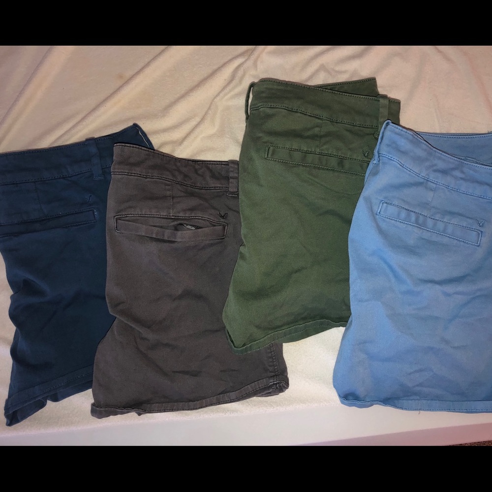4 pairs of American eagle super stretch shorts